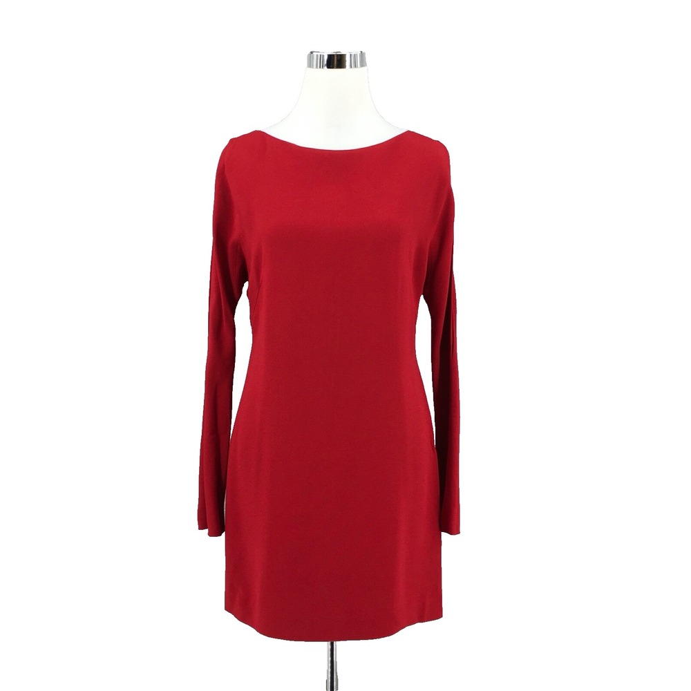 Nicoletta Ruggiero Women's Red Sleeveless Sheath Dress Size 8 Career Party